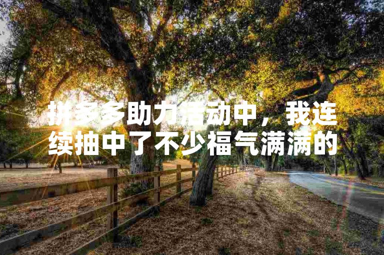 拼多多助力活动中，我连续抽中了不少福气满满的奖励。