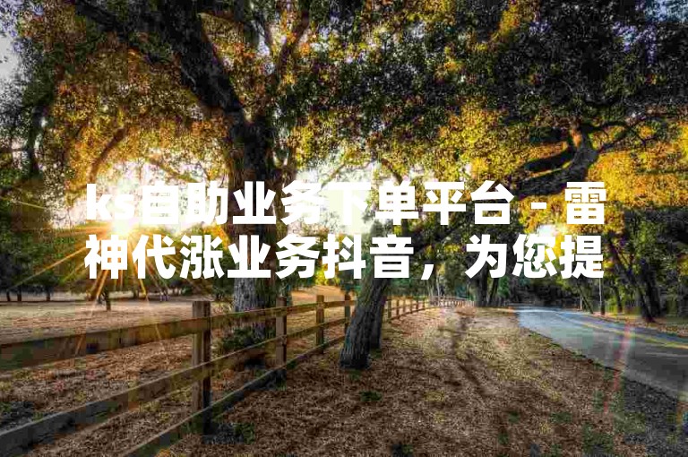 ks自助业务下单平台 - 雷神代涨业务抖音，为您提供便捷的服务体验。