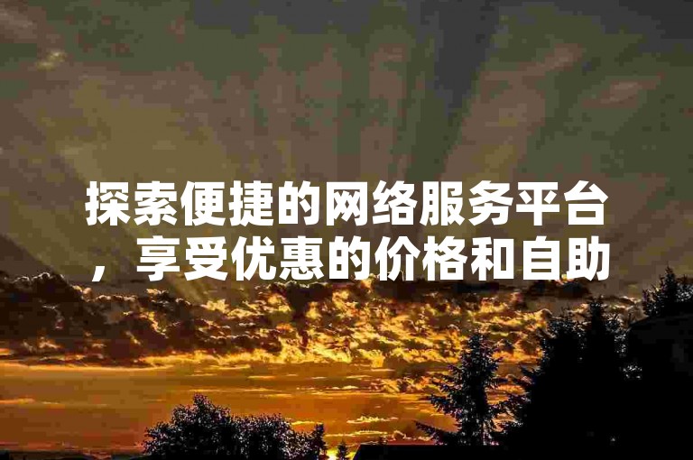 探索便捷的网络服务平台，享受优惠的价格和自助下单的便利。