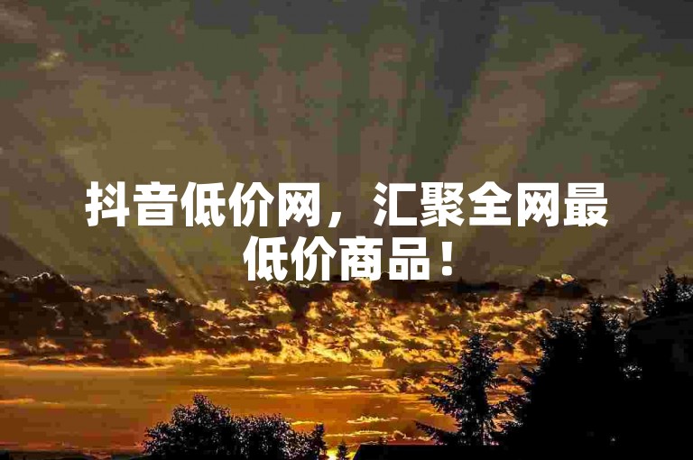 抖音低价网，汇聚全网最低价商品！