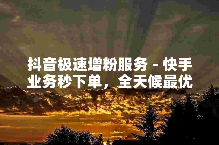 抖音极速增粉服务 - 快手业务秒下单，全天候最优惠价格。