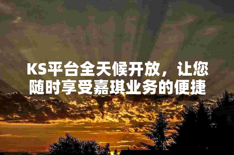 KS平台全天候开放，让您随时享受嘉琪业务的便捷下单服务。