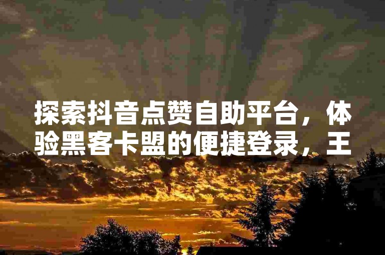 探索抖音点赞自助平台，体验黑客卡盟的便捷登录，王者荣耀主页获赞不断，QQ空间访客量轻松刷。