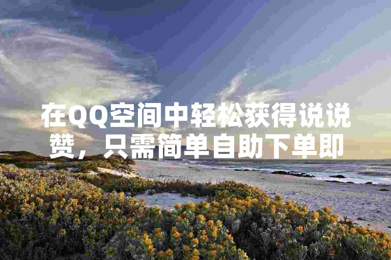 在QQ空间中轻松获得说说赞，只需简单自助下单即可。