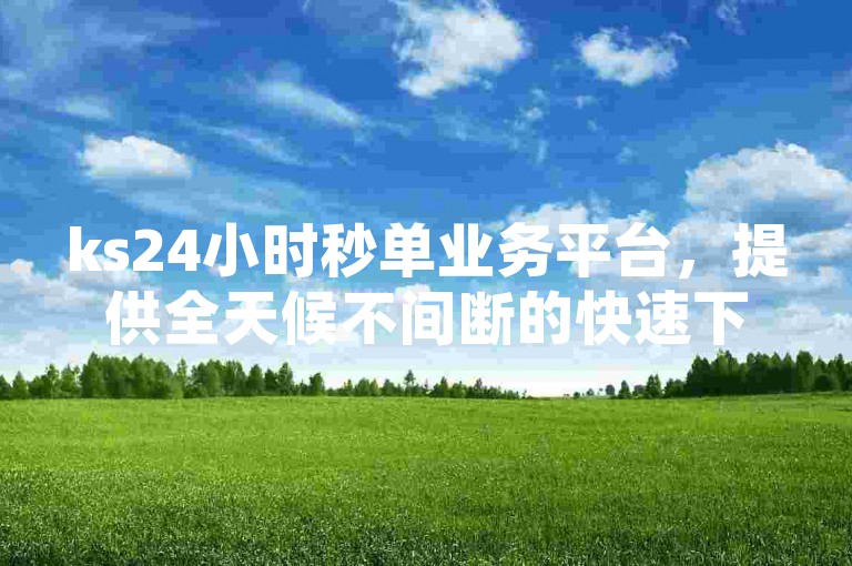 ks24小时秒单业务平台，提供全天候不间断的快速下单服务。