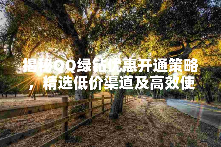 揭秘QQ绿钻优惠开通策略，精选低价渠道及高效使用指南，2025年必备技能！