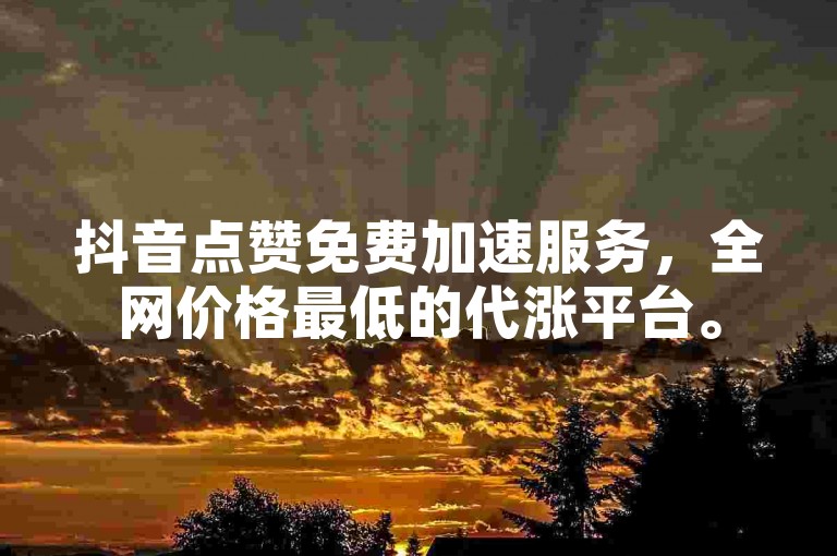 抖音点赞免费加速服务，全网价格最低的代涨平台。