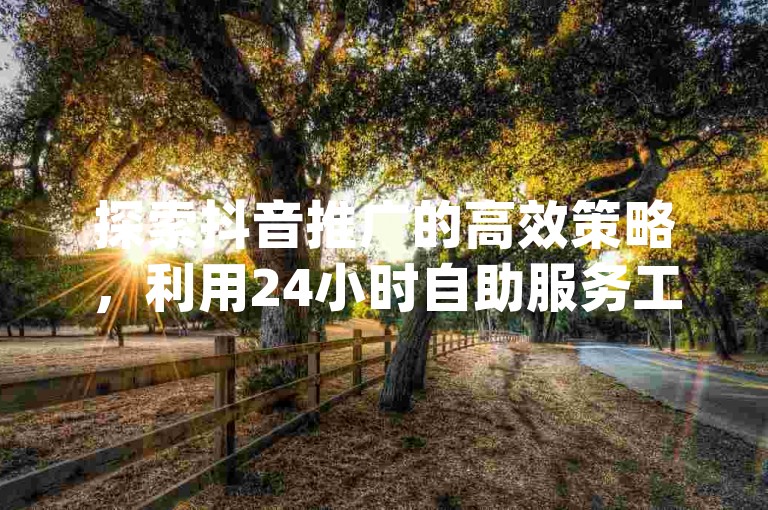 探索抖音推广的高效策略，利用24小时自助服务工具快速获得点赞，同时借助专业的抖音推广app提升视频曝光度。