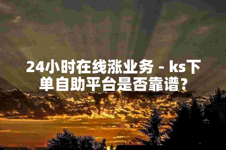 24小时在线涨业务 - ks下单自助平台是否靠谱？
