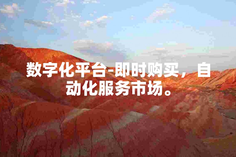 数字化平台-即时购买，自动化服务市场。