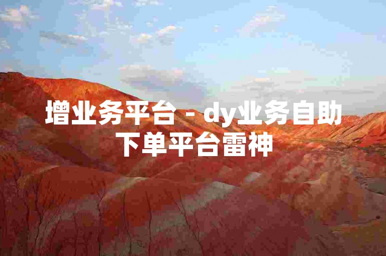 增业务平台 - dy业务自助下单平台雷神