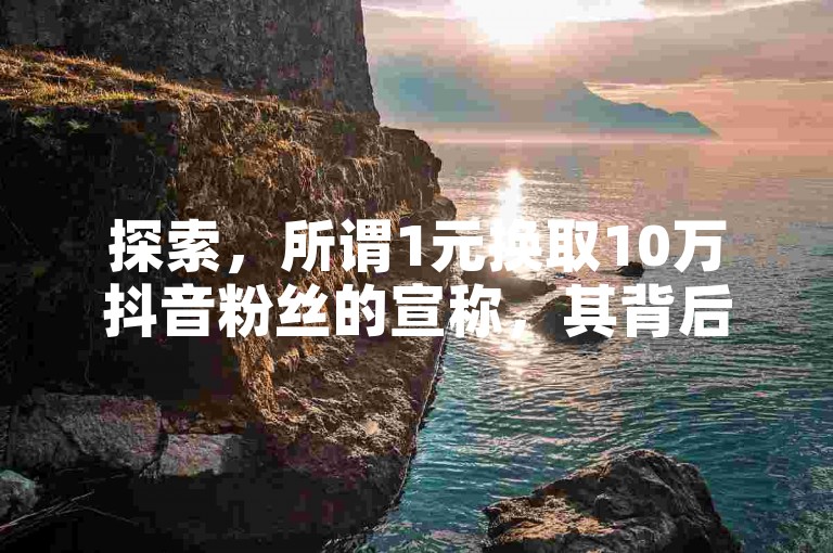 探索，所谓1元换取10万抖音粉丝的宣称，其背后的真相与可信度分析。