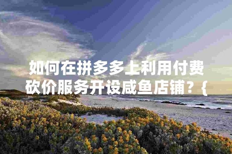 如何在拼多多上利用付费砍价服务开设咸鱼店铺？{pdd砍价平台}