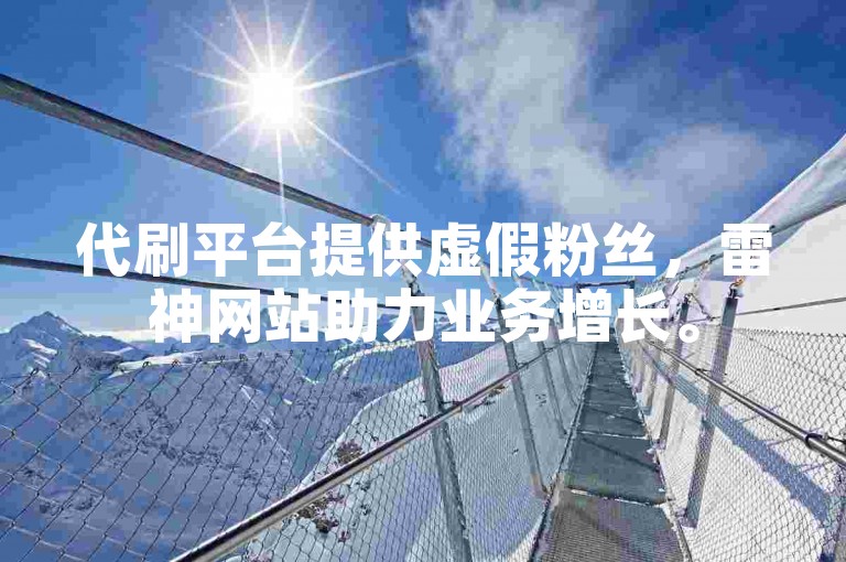 代刷平台提供虚假粉丝，雷神网站助力业务增长。