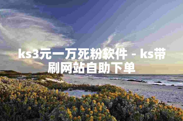 ks3元一万死粉软件 - ks带刷网站自助下单