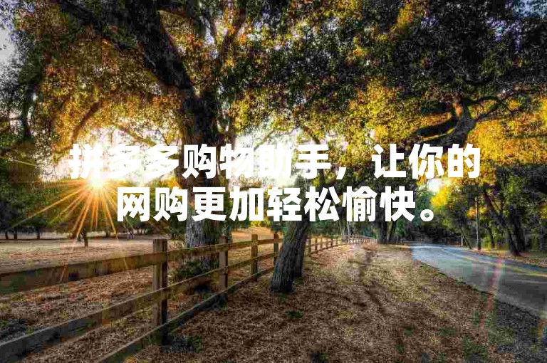 拼多多购物助手，让你的网购更加轻松愉快。