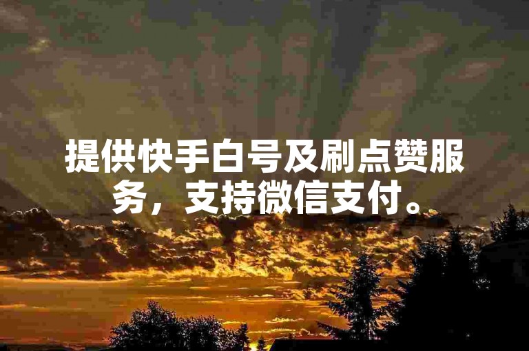 提供快手白号及刷点赞服务，支持微信支付。
