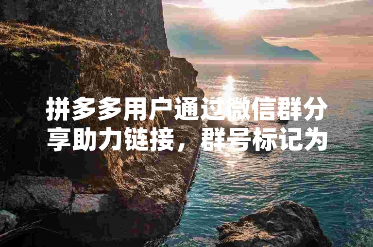 拼多多用户通过微信群分享助力链接，群号标记为{拼多多砍价}。