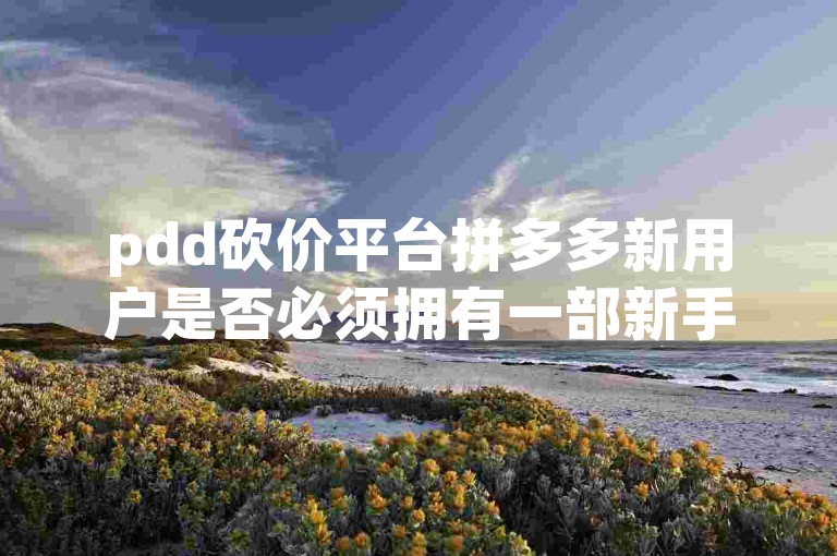 pdd砍价平台拼多多新用户是否必须拥有一部新手机？