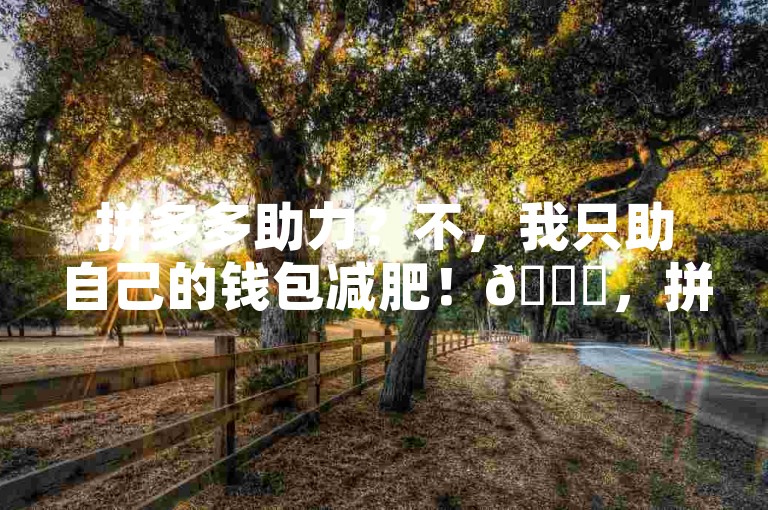 拼多多助力？不，我只助自己的钱包减肥！😜，拼多多 拒绝助力 幽默回应