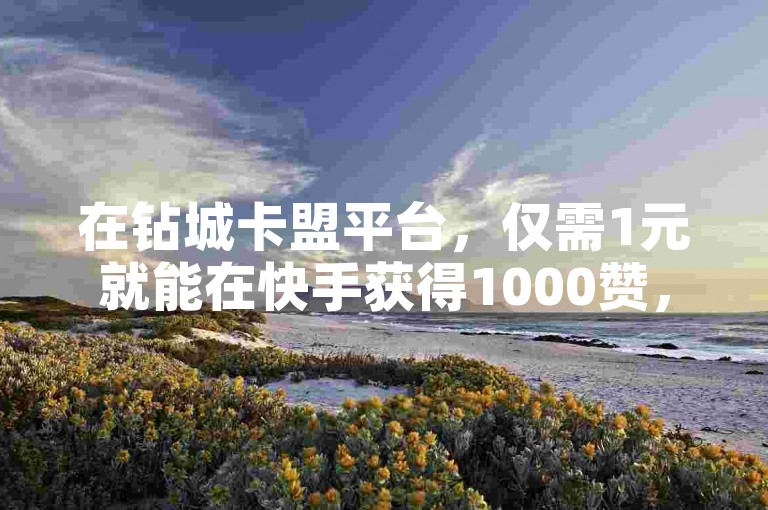 在钻城卡盟平台，仅需1元就能在快手获得1000赞，抖音则能收获10000粉丝。