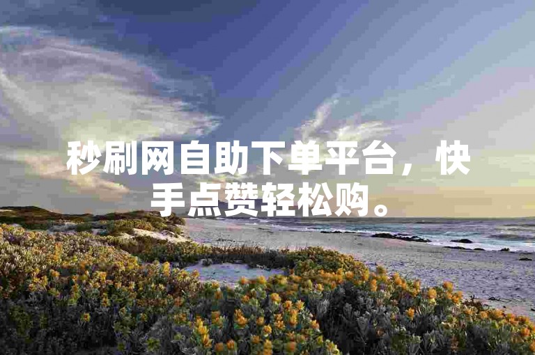 秒刷网自助下单平台，快手点赞轻松购。