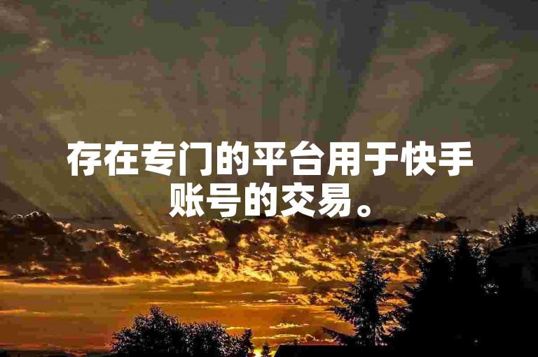 存在专门的平台用于快手账号的交易。