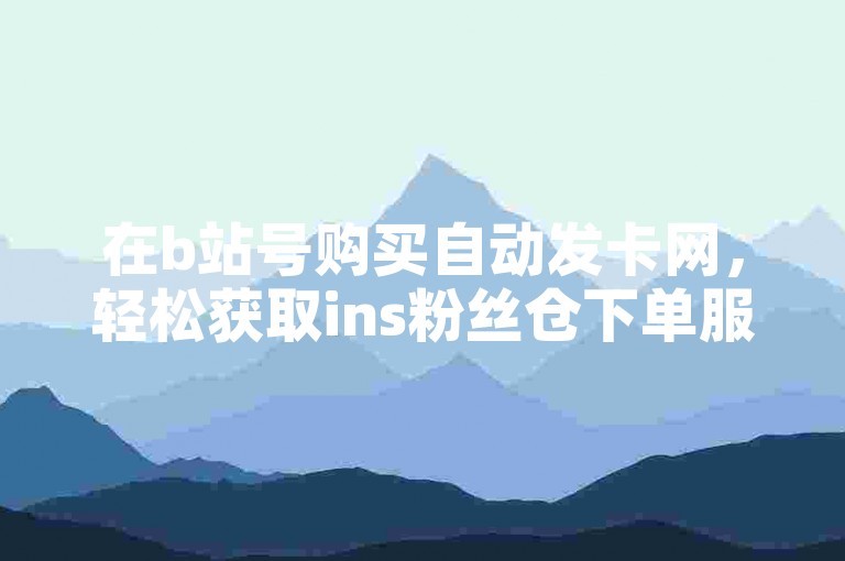 在b站号购买自动发卡网，轻松获取ins粉丝仓下单服务。