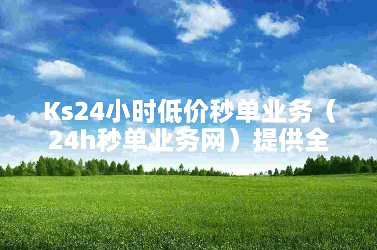 Ks24小时低价秒单业务（24h秒单业务网）提供全天候的快速下单服务。