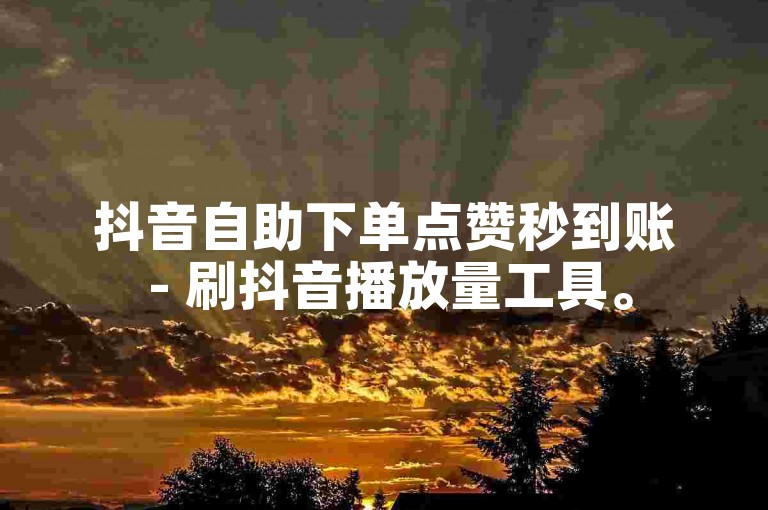 抖音自助下单点赞秒到账 - 刷抖音播放量工具。
