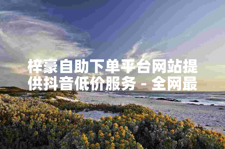 梓豪自助下单平台网站提供抖音低价服务 - 全网最低涨赞平台。