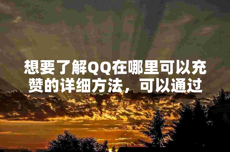 想要了解QQ在哪里可以充赞的详细方法，可以通过官方渠道或者可信的第三方平台进行查询。