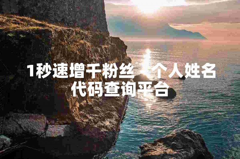 1秒速增千粉丝 - 个人姓名代码查询平台