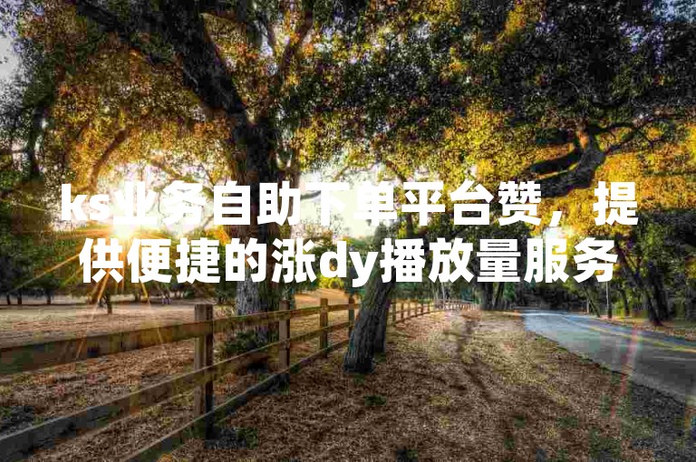 ks业务自助下单平台赞，提供便捷的涨dy播放量服务。