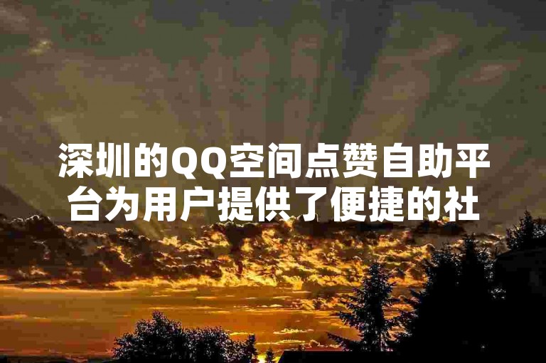 深圳的QQ空间点赞自助平台为用户提供了便捷的社交互动体验。