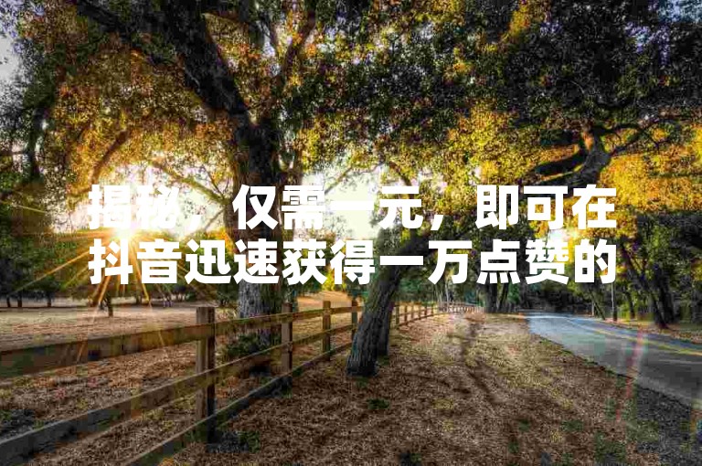 揭秘，仅需一元，即可在抖音迅速获得一万点赞的独家技巧！2025年必备技能。