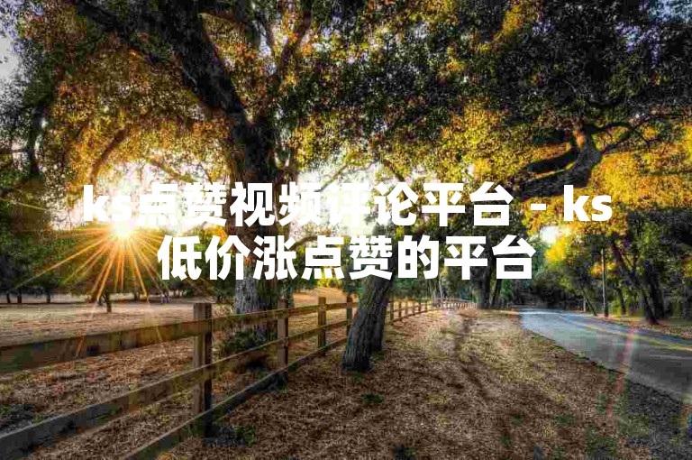 ks点赞视频评论平台 - ks低价涨点赞的平台