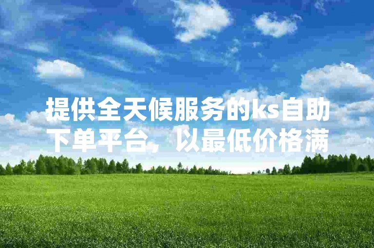 提供全天候服务的ks自助下单平台，以最低价格满足您对快手刷call和dy人气增长的需求，确保24小时不间断的云商城体验。