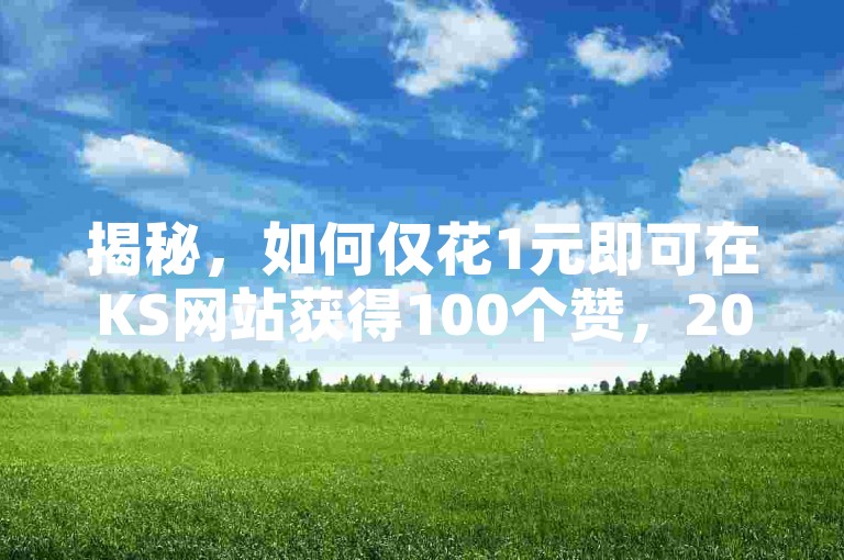 揭秘，如何仅花1元即可在KS网站获得100个赞，2024年必备技巧！