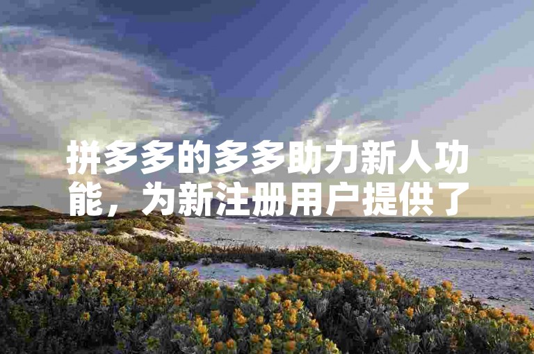 拼多多的多多助力新人功能，为新注册用户提供了便捷的自动下单助手服务。