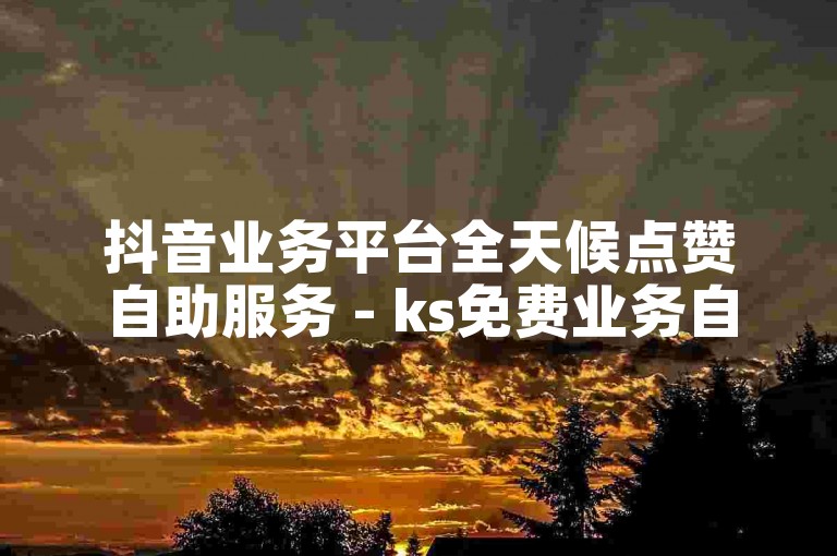 抖音业务平台全天候点赞自助服务 - ks免费业务自助下单平台。
