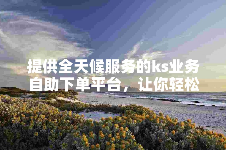 提供全天候服务的ks业务自助下单平台，让你轻松实现24小时不间断的免费下单体验。