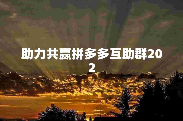 助力共赢拼多多互助群2025，一起刷人赢好礼。