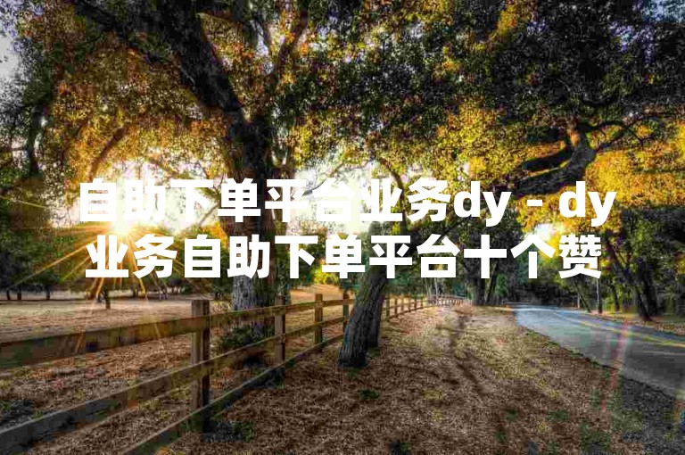 自助下单平台业务dy - dy业务自助下单平台十个赞
