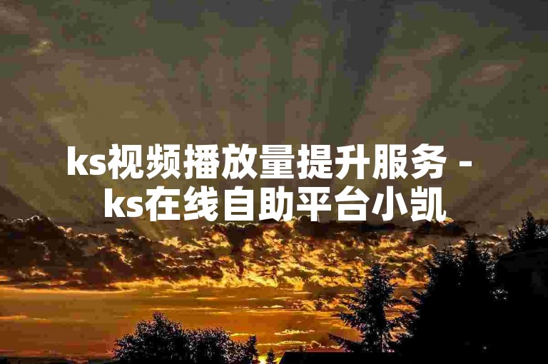 ks视频播放量提升服务 - ks在线自助平台小凯