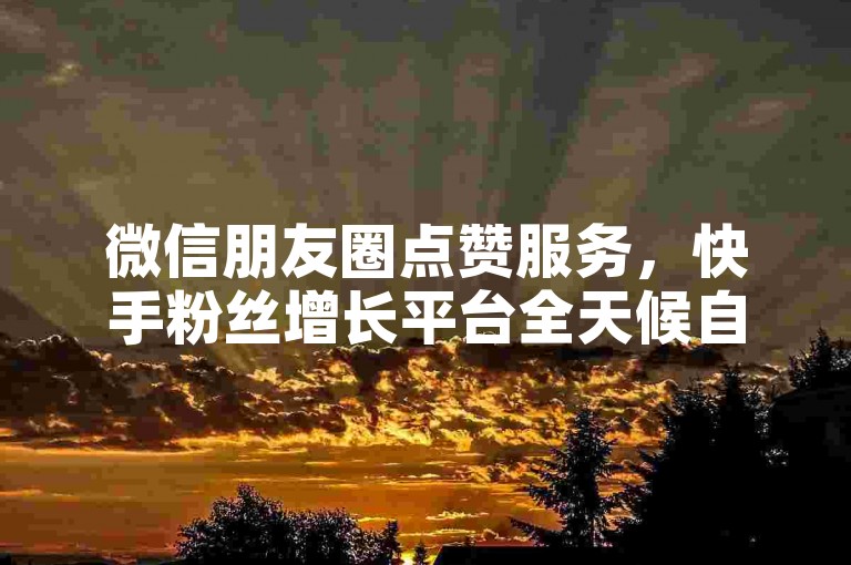 微信朋友圈点赞服务，快手粉丝增长平台全天候自助操作优惠。