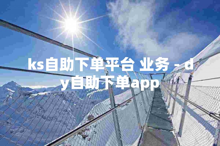 ks自助下单平台 业务 - dy自助下单app
