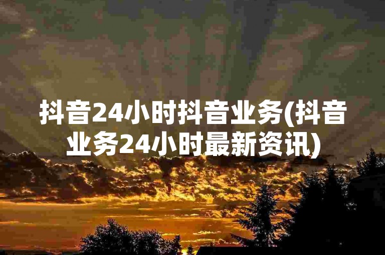 抖音24小时抖音业务(抖音业务24小时最新资讯)