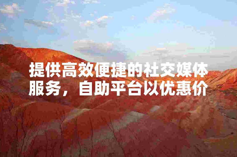 提供高效便捷的社交媒体服务，自助平台以优惠价格满足您的需求。