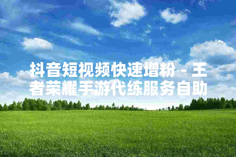 抖音短视频快速增粉 - 王者荣耀手游代练服务自助下单平台。